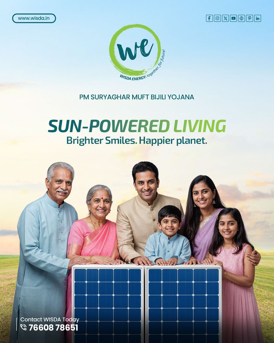 wisdaenergy's tweet image. Powered by the sun ☀️
Loved by the planet 🌍
Smiled at by your wallet 💸

Why haven’t you switched yet?
📞 Contact us: 76608 78651 | 76750 25582
🌐 Visit: wisda.in 

#wisdaEnergy #WisdaWay #SolarMadeSimple