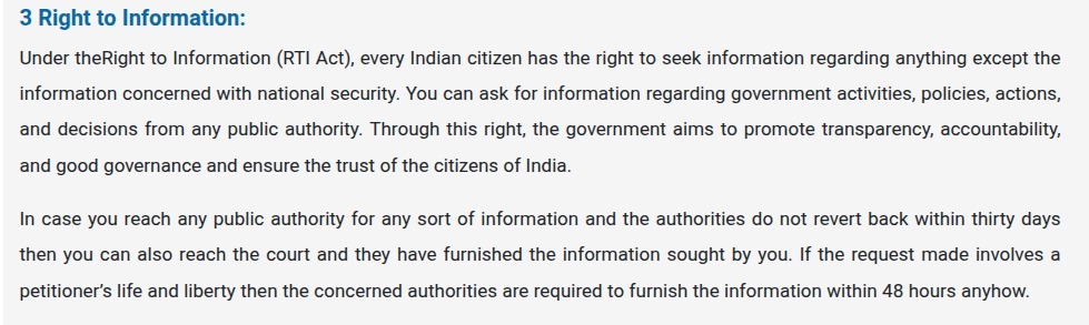 As per the Indian laws that every citizen have RTI, then why the information related to roads, flyovers, public places etc. isn't made public. Information like:
Contractor 
Babu
Cost of construction
Labour cost
What materials are used