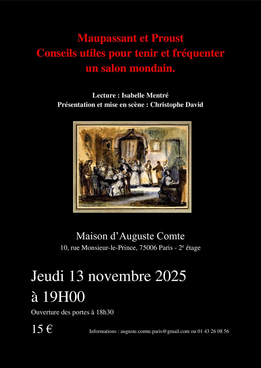 [ACTIVITES CULTURELLES]📆L'actualité de la Maison d'Auguste Comte pour le mois de novembre est à découvrir sur notre site internet via le lien suivant, avec, notamment une nouvelle exposition à venir ! augustecomte.org/musee/programm…
<a href="/quaibranly/">musée du quai Branly - Jacques Chirac</a> 
<a href="/serdXIX/">SERD</a> <a href="/BresilenFrance/">Ambassade du Brésil</a> <a href="/AmisDeProust/">Société des amis de Marcel Proust</a>