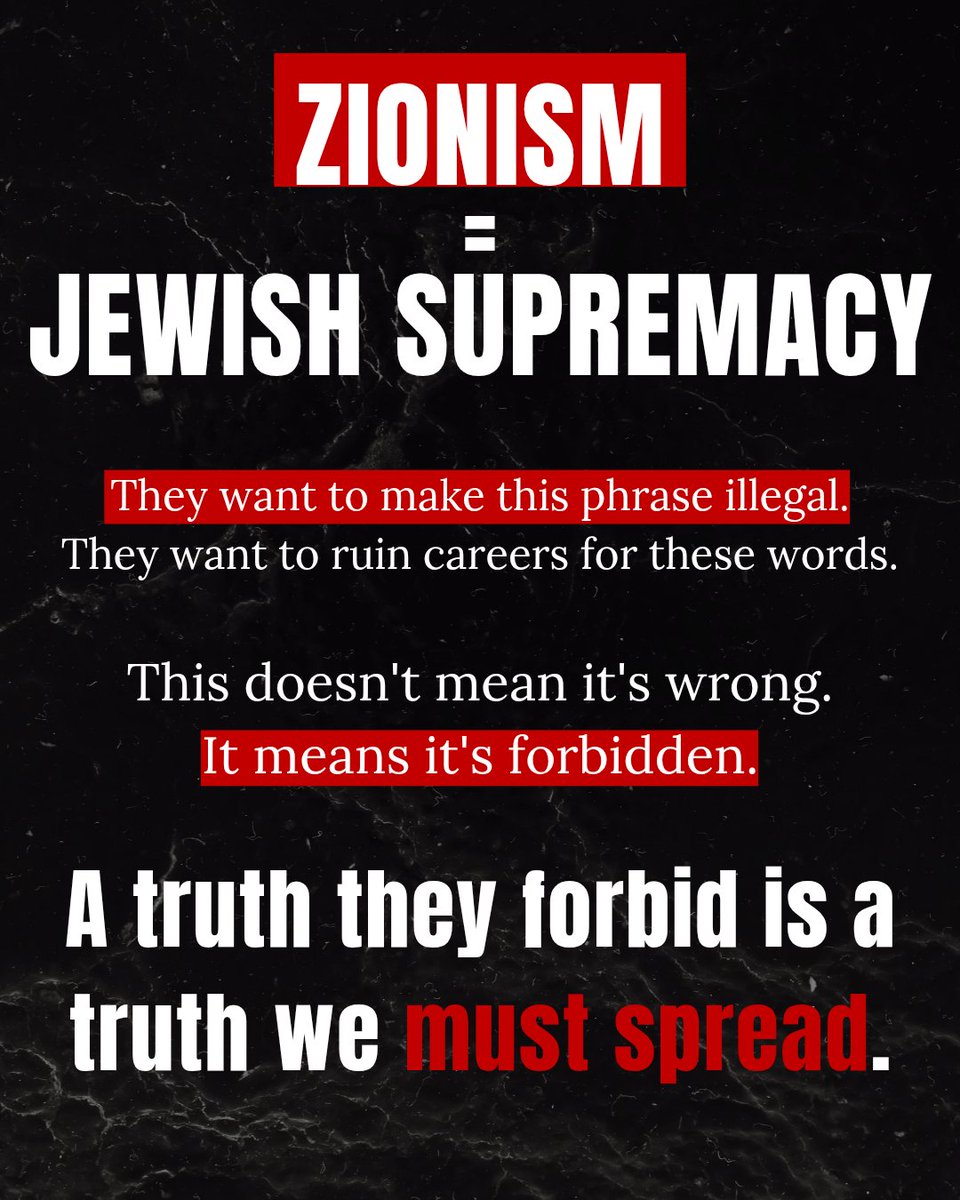 They want to make it illegal. Let's make it unavoidable. #jewishsupremacy