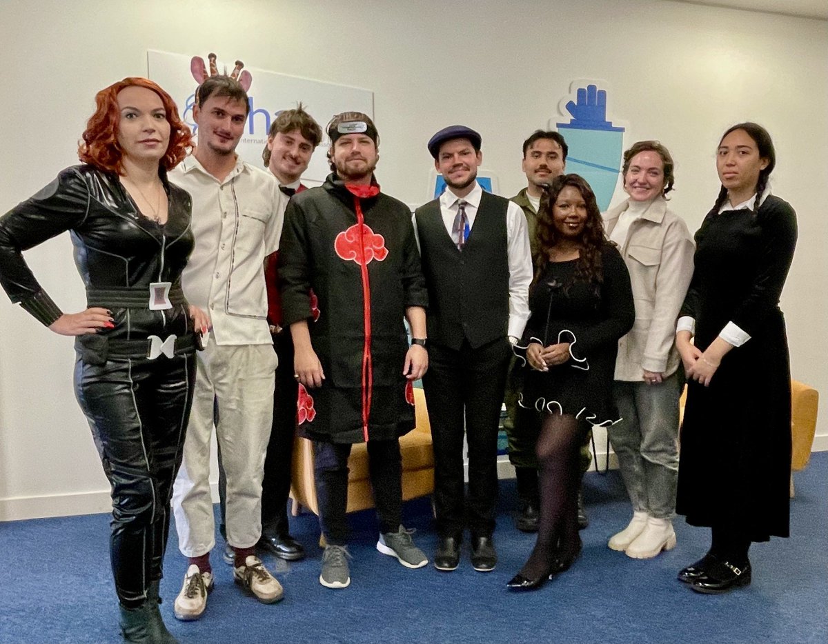 iha_org's tweet photo. A Hydropower Halloween 🎃 🌊

Happy Halloween from the IHA Central Office in London to everyone celebrating! 👻

Unfortunately the Frankie costume was off limits.

Please drop costume guesses down below in the comments👇🏽

#WithHydropower #Halloween #PumpedForPower https://t.co/NJu9sNZlYG
