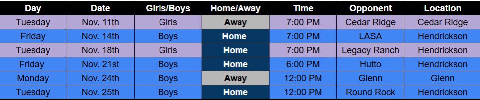 🚨 Attention Hawk fans:

Here are the Hendrickson Hawks varsity girls &amp; boys basketball games being broadcasted on our radio in the month of November:

🎙️ youtube.com/@hawkhighsoari…

<a href="/PfISDAthletics/">PfISD Athletics</a> <a href="/PfISD_AD/">Jonathan Lamb</a> <a href="/Lady_Hawk_Hoops/">HHS Lady Hawks Bball</a> <a href="/Hawk_Hoops/">Hendrickson Hoops</a> <a href="/HawkNationHHS/">HawkNation Principal</a> <a href="/ClubHendrickson/">Hendrickson Athletic Booster Club</a>