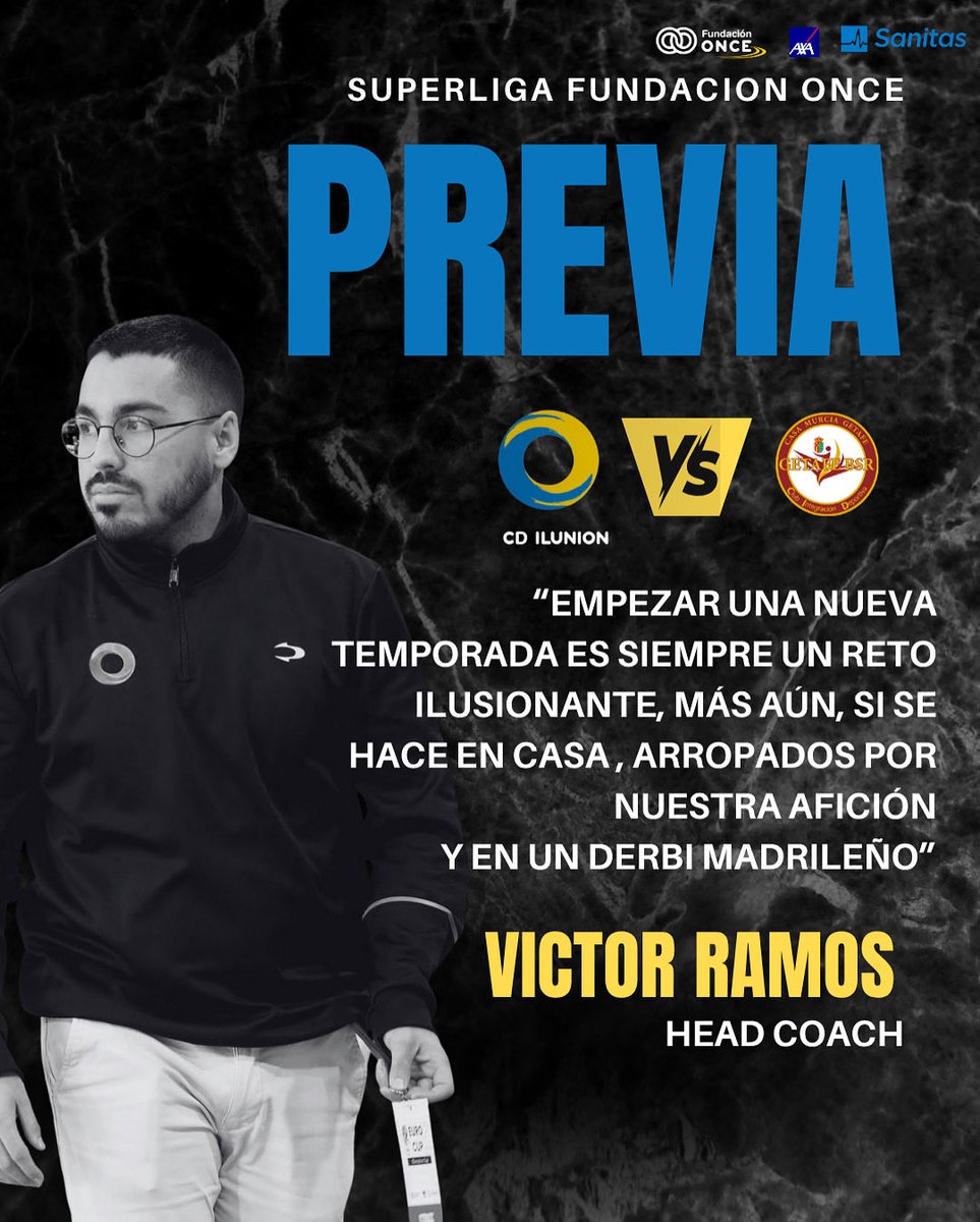 🎙️La previa del partido con Víctor Ramos
<a href="/Fundacion_ONCE/">Fundación ONCE</a> 
<a href="/FundacionAXA/">Fundación AXA</a> 
<a href="/ILUNION/">ILUNION</a> 
<a href="/F_Sanitas/">Fundación Sanitas</a> 
<a href="/sanitas/">Sanitas</a> 
<a href="/BsrEspana/">BSREspaña</a>