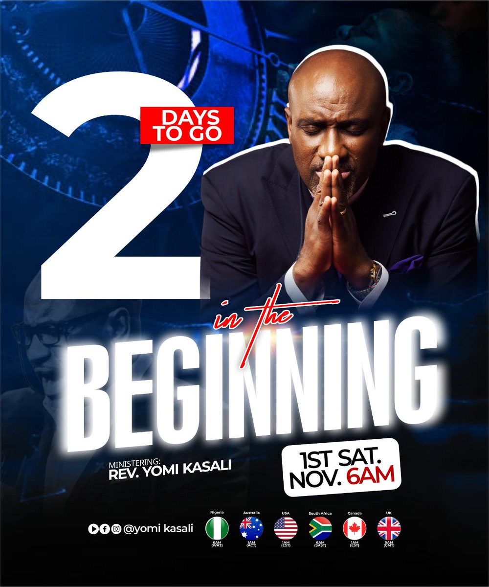 The earth is groaning. Hearts are yearning🔥

In 2 days, we gather again hungry, desperate, and ready for God

Let the fire on the altar never go out  
We are the generation that will seek Him early and find Him

🕊 In The Beginning with Rev. Yomi Kasali  
📅 Just 2 days to go!