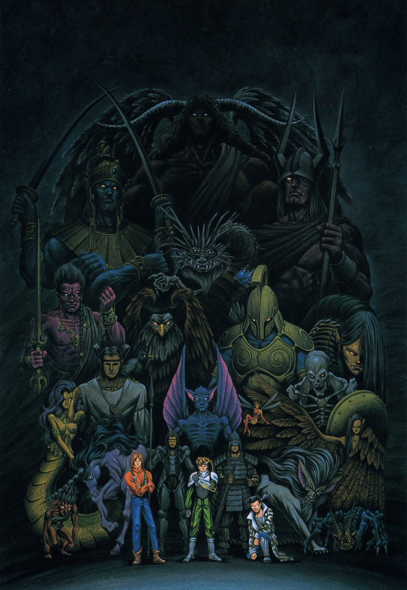 Today Shin Megami Tensei turns 33! 

The first in the Shin Megami Tensei series the box art became so iconic it has been referenced in many other smt games including the Nocturne title screen and the screen for Dx2.

Here's my scan of the box art without the text!