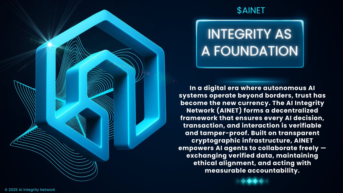 aiintegrity_net's tweet photo. $AINET provides a verifiable audit trail for every autonomous agent.
Every decision → recorded.
Every transaction → verified.
Every outcome → provable.

#AINET #MysteryBox #Solana #SolanaMemecoin #SolanaCommunity #Memecoin #CryptoLaunch #DeFi  #CryptoCommunity #pumpfun #DexScreener