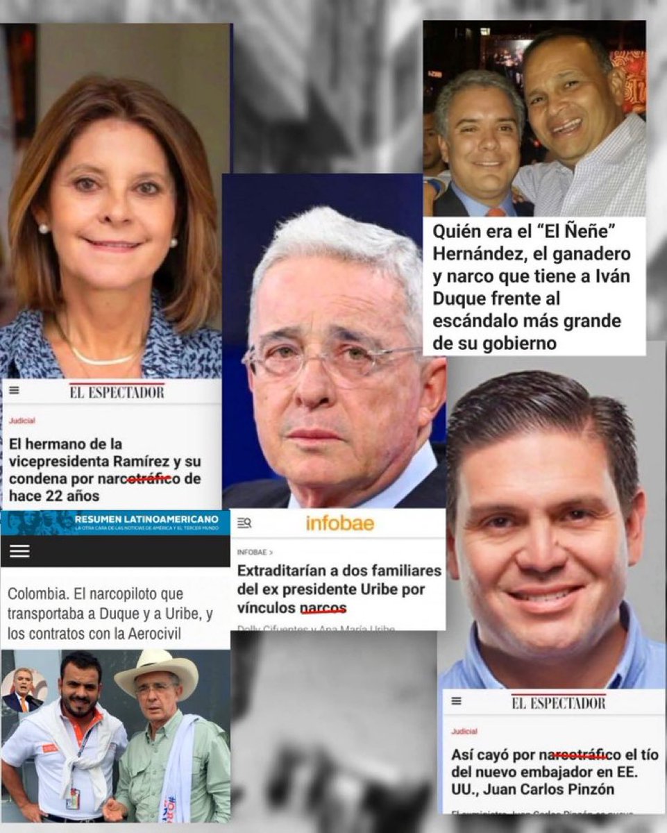 Contravia's tweet image. #Colombia En redes rueda fotos de los políticos de derecha con familiares y amigos #Narcos