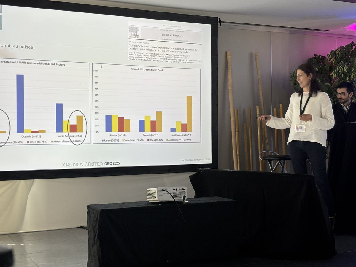 jdelpoleo's tweet image. X Reunión científica @GeioSeimc 2025. Magnífica charla de Rosa Escudero sobre el papel del tratamiento supresor en el manejo de la IOA. Hay que seleccionar muy bien a los pacientes y tener claro qué beneficio les podemos ofrecer! @SEIMC_