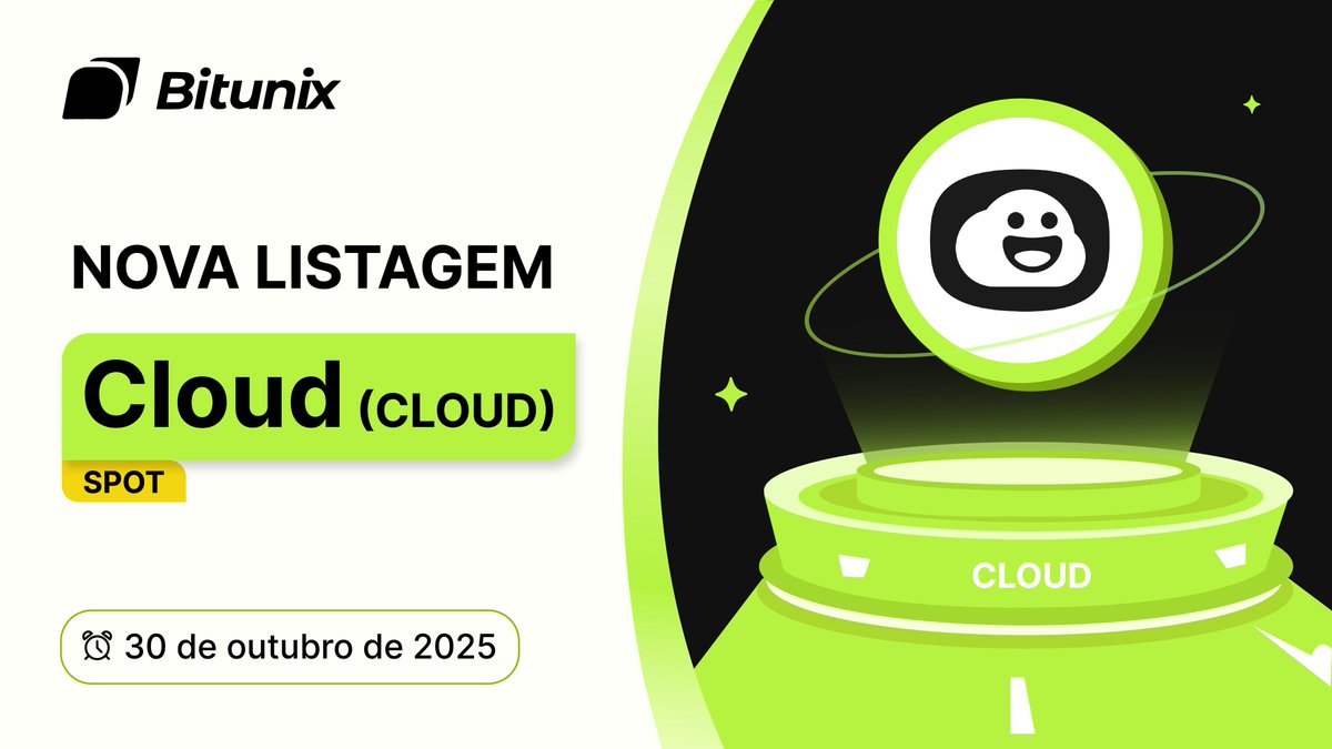 BitunixPT's tweet image. 🚨ALERTA NOVA LISTAGEM🚨
Anunciamos que o token $CLOUD já se encontra disponível para negociação spot na Bitunix
Como comprar👉 short.bitunixads.com/sKE6aCPh
Saiba mais👉 short.bitunixads.com/t8eToT7t