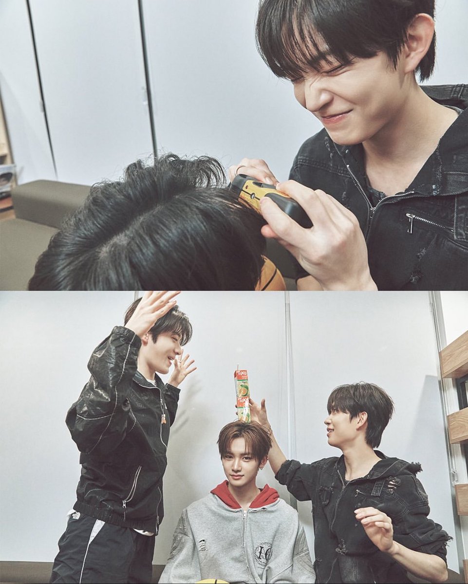 Geotwoo's tweet image. Can’t decide which genre’s taking the crown, practice room or chaos headquarters? We’ve managed to pull off a bit of stronger bonds in between takes. The youngest might’ve been the star of the day, though. I’ll take the credit of keeping up. Almost.