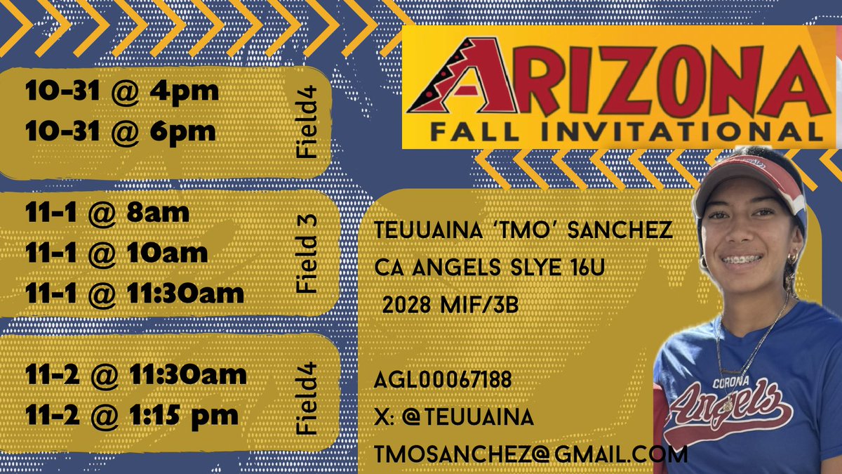 See you in Arizona 🤙🏽🌺

<a href="/CoachBBuchanan/">Bobby Buchanan</a> 
<a href="/CoachTarr/">Heather Tarr 🦄 💜</a> 
<a href="/CoachSingCal/">Steve Singleton</a> 
<a href="/A_Freeman9/">Amber Freeman-Carrington</a> 
 <a href="/JessicaAllister/">Jessica Allister</a> 
<a href="/RussHeffley/">Russ Heffley</a> 
<a href="/jeffharger/">Jeff Harger</a> 
<a href="/Will_ray3/">Will Oldham</a> 
<a href="/Sam_Marder/">sam marder</a> 
<a href="/djgasso/">DJ Gasso</a> 
<a href="/CoachCourtOSU/">Courtney Vierstra</a> 
<a href="/CaitlinLowe/">Caitlin Lowe</a> 
<a href="/ondecksoftball/">OnDeck Softball 🥎</a> 
<a href="/D1Softball/">D1Softball</a> <a href="/SoftbalAmerica/">Softball America</a> 
#CAAllDay