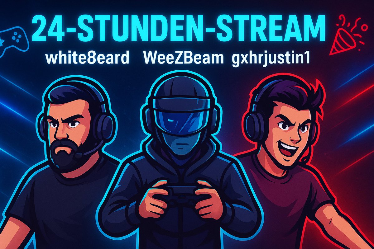 24-Stunden-Stream-Event auf Twitch!
Seid dabei, wenn wir 24 Stunden lang durchzocken!
Auf dem Plan stehen Arena Breakout, spannende Partyspiele, packende FIFA Weekend League-Matches und noch vieles mehr!
Gemeinsam lachen, zocken, durchdrehen - Samstag 12 Uhr