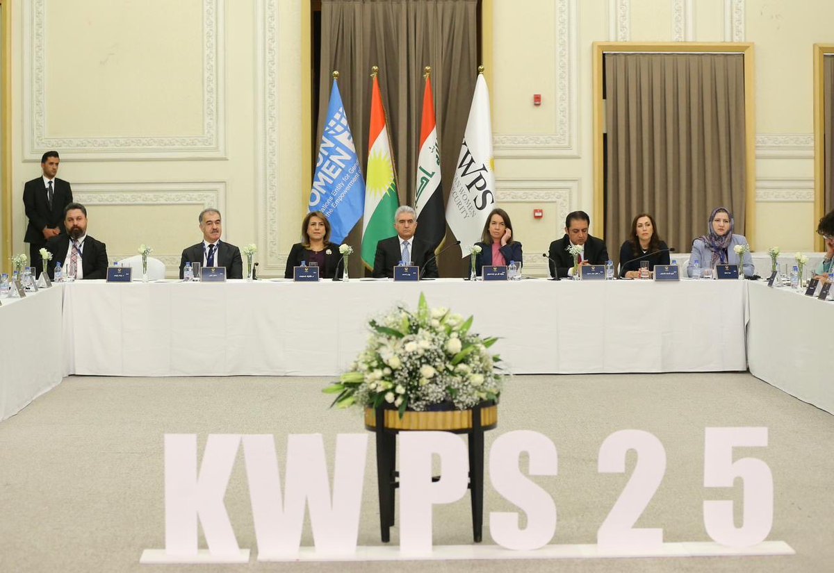 بەسەرۆکایەتی وەزیری ناوخۆ، بەشداریمان لە کۆنفڕانسی KWPS25 تایبەت بە دەستکەوتەکانی بڕیاری (ئافرەت ئاشتی و ئاسایش) کرد.

پابەندبوونی حکومەتی هەرێم بۆ پاڵپشتیکردنی ئافرەتان و کچان دووپاتکرایەوە. سوپاسی ئاژانس و ڕێکخراوە نێودەوڵەتییەکان دەکەم کە پشتگیری لە دیدگای ستراتیژیمان دەکەن.