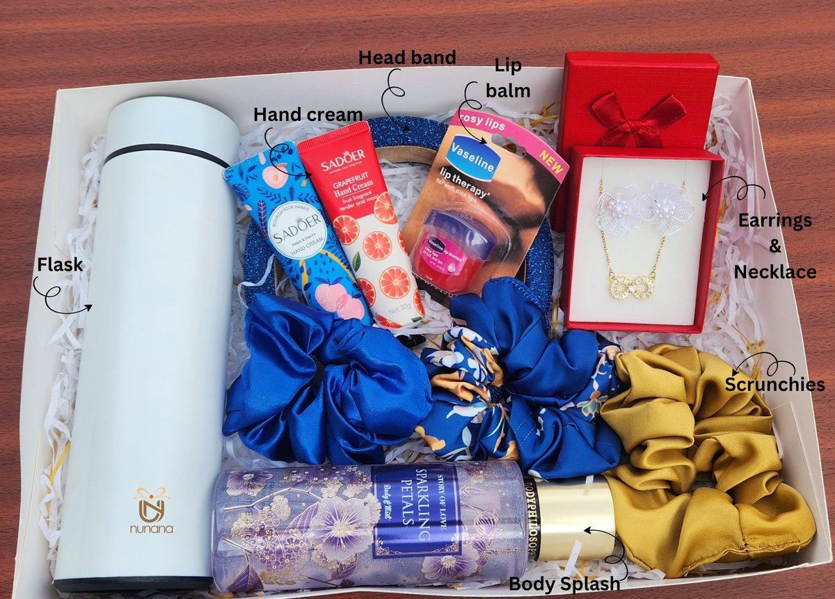 mawufemor__xx's tweet photo. Elevate your self-care routine with our curated gift box! 🌸💅 Perfect for gifting or treating yourself to a blend of chic accessories and pampering essentials. Ideal for birthday gifts, bridesmaids' gifts, or personal indulgence 💖. 

🏷️GHS 350.00

DM/ Call/ Text - 0240348191 https://t.co/xOwc7SbUMQ
