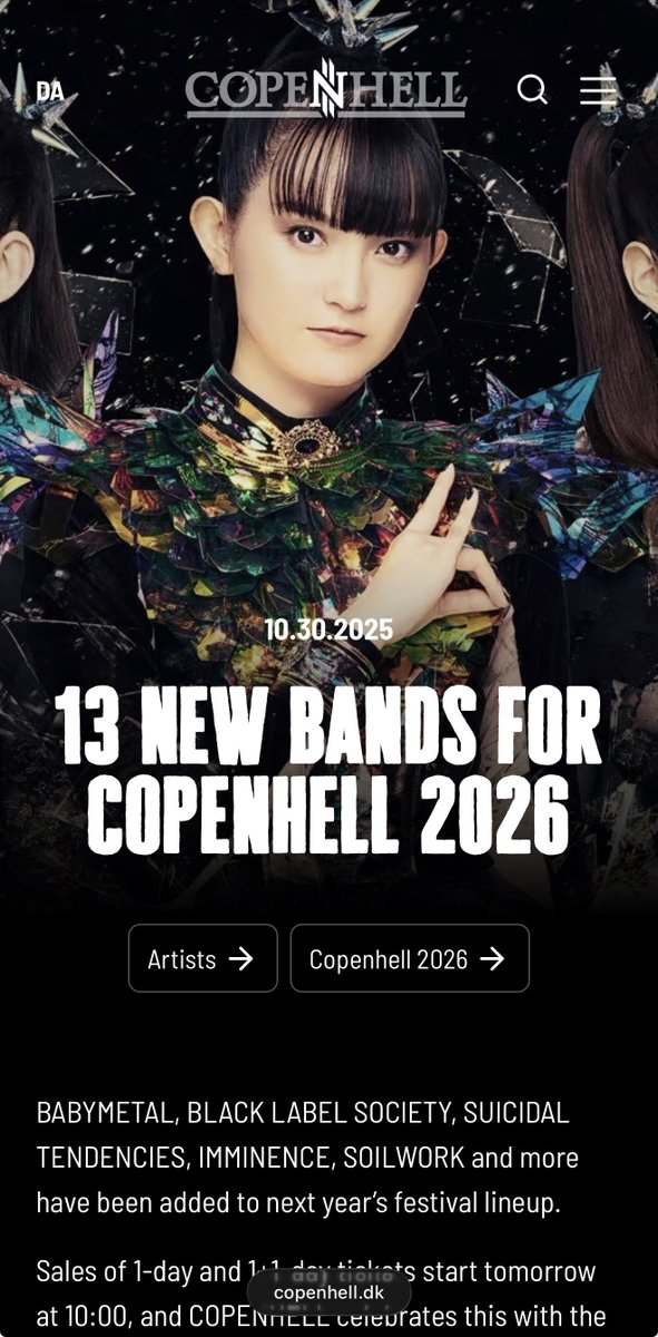 delhimetal's tweet photo. Copenhellの会場
リトルマーメイドの向こう岸らしい
アクセスも良く日程的にも行きやすそう
来年は北欧強化ですかね
#BABYMETAL #Copenhell2026 https://t.co/IwjOr83Non
