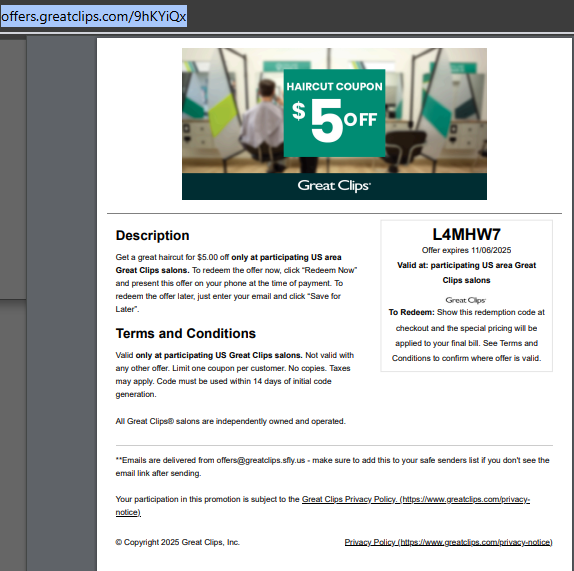 HaircutsCoupon's tweet photo. $5 Off Haircut Coupons For Great Clips November 2025. $8.99 Off Grear_Clips_Coupons 2025 Printable In-Store. 
https://t.co/K1GxnvLENu https://t.co/Ms0w1pfIvz