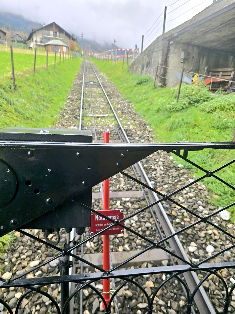My next journey is up Mount Stanserhorn - the first part on this 132 year old funicular... and I got to ride on the very front! 🚞🇨🇭 #SwissTravelPass #NonstopEurotrip