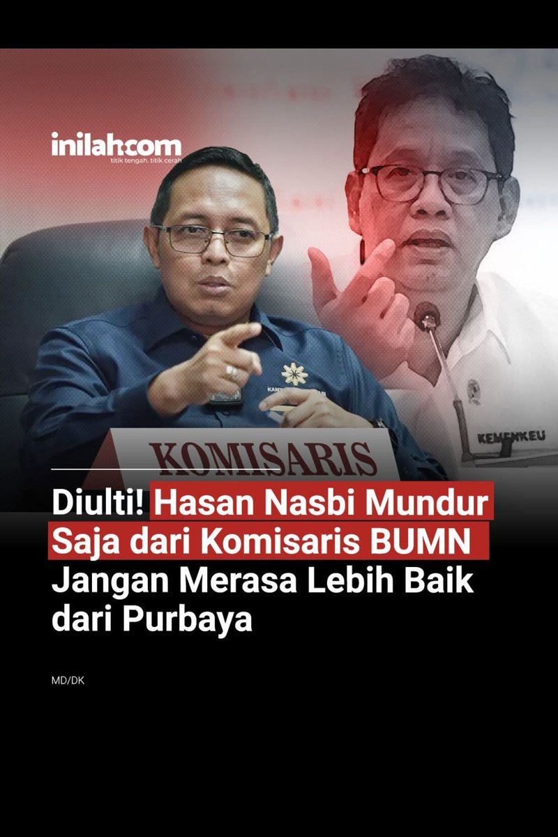 Gak ada kerjaaan Tinggal duduk diam Gajian sebagai Komisaris, gak usah nyenggol2 orang yg kerja dilapangan bersihin dan jaga uang Rakyat dari para Perampok dan Maling Uang Rakyat.
Gassskan terus Pak Purbaya🙌🔥
