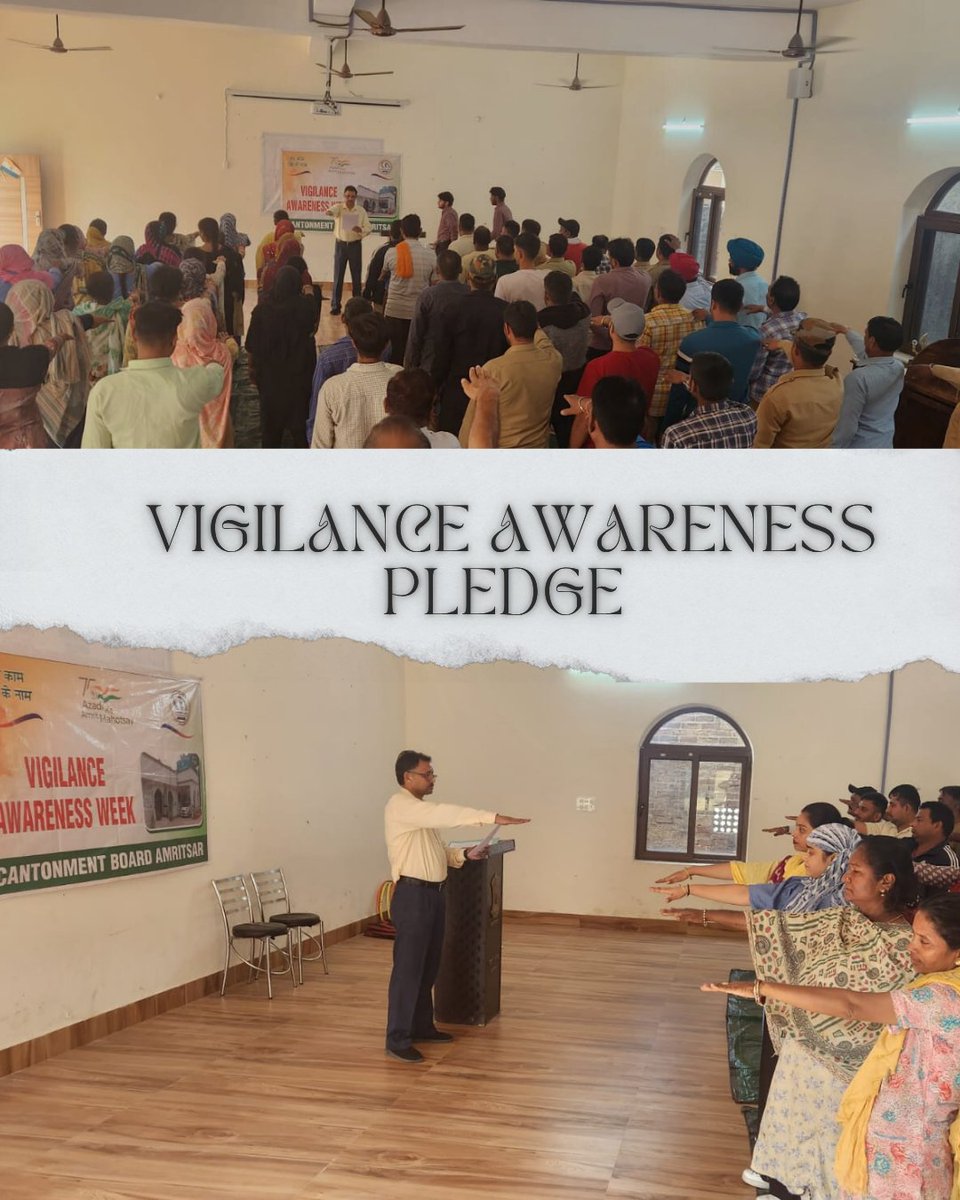 CB_Amritsar's tweet photo. Vigilance begins with us — Cantonment Board Amritsar pledges for a corruption-free India.
#VigilanceAwarenessWeek2025 #EthicsInAction #GoodGovernance #IntegrityBeginsWithMe
@pdde_wc @adgcantts_dgde https://t.co/AKhYSjsnUO