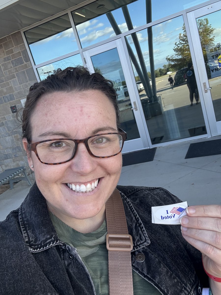 Mrs. Brown rocked the vote! 🗳️ Early voting locations are open from 7:00 AM - 7:00 PM today and Friday. Let’s model the power of voting for our students! #MidwayMiddle