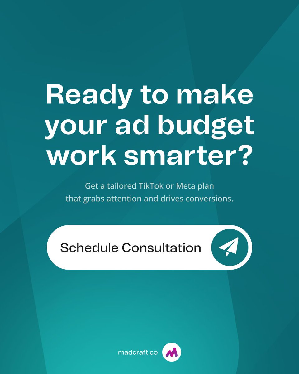 🚀 TikTok vs Meta Ads
🎯 TikTok = reach &amp; trends
💰 Meta = targeting &amp; conversions
Smart brands use both,  TikTok to grab attention, Meta to close the deal.
🔗 madcraft.co/insights/tikto…
#TikTokAds #MetaAdvertising #Madcraft