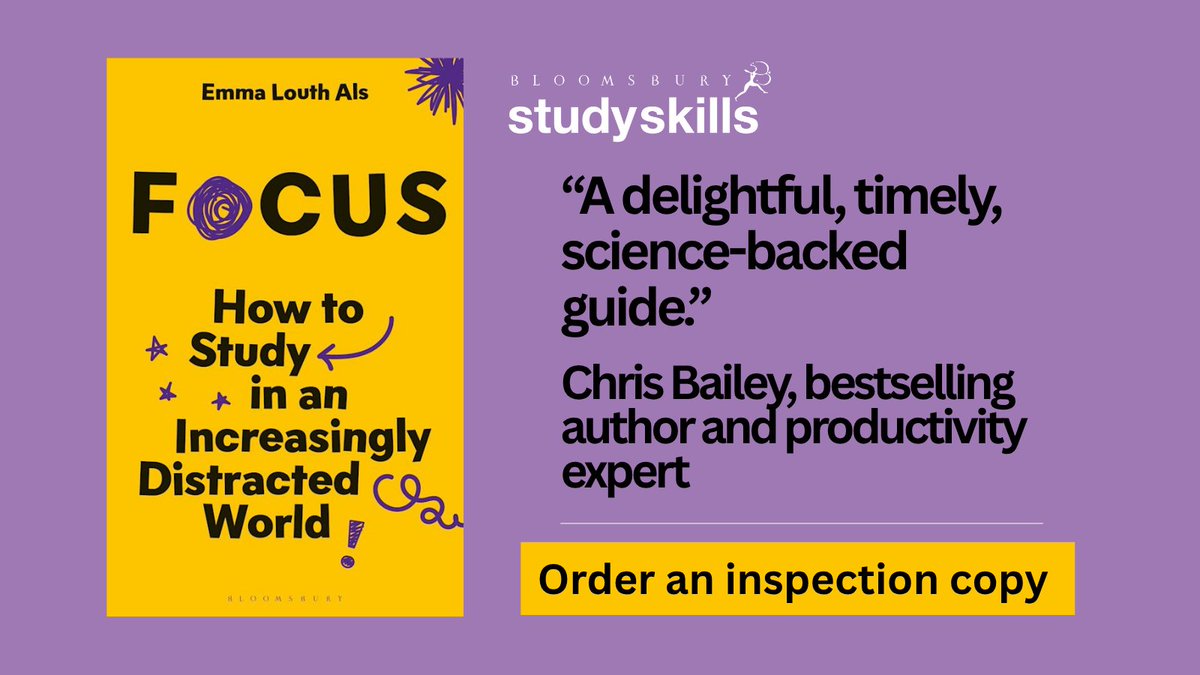 Pre-order now, Focus by neuroscientist Emma Louth Als: bloomsbury.com/uk/focus-97813…. An informative guide for students and staff alike on how to holistically enhance concentration.