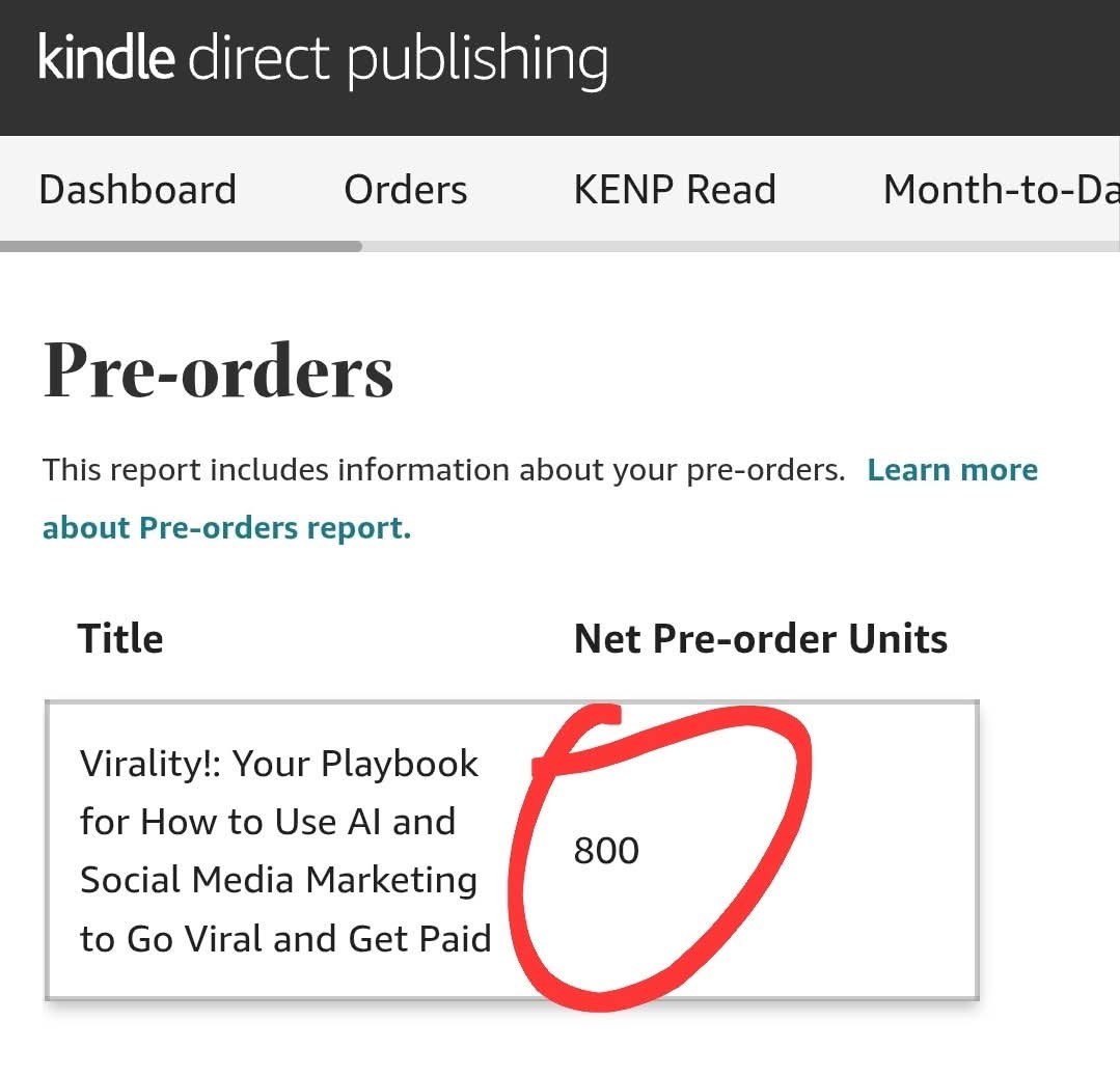 WOW!!! Over 800 pre orders for my first every book, Virality!

I am beyond honored!!!

I've poured my heart and soul into this book for you!

It's 20+ years of marketing lessons and actionable strategies.

My hope is that it inspires you and gives you the blueprint to go viral