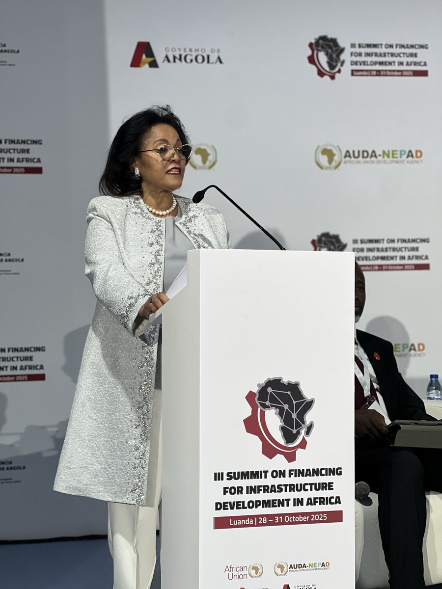 nardosbthomas's tweet photo. Africa’s corridors are the arteries of our prosperity, linking trade, energy, and people. At the #LuandaFinancingSummit, I underscored the need to align global & regional initiatives under one African plan to deliver sustainable, integrated, and inclusive corridors.
Through @NEPAD_Agency, we are translating Africa’s vision into bankable pipelines and co-financed partnerships. Under #PIDA-PAP II, we have identified 69 priority projects with an investment need of USD 161 billion. In collaboration with @AfDB_Group, @Africa50Infra, @Afreximbank, & @africa_finance, we are designing an Infrastructure Guarantee Platform to mobilise USD 10 billion in de-risked investments by 2030. Because sustainability must be the standard, AUDA-NEPAD has developed Green Corridor Standards, the PIDA Quality Label, and the Green Check Methodology, ensuring every project is climate-resilient, inclusive, and future-proof.
We must move from dialogue to coordination, from commitments to co-investment, and from plans to progress.
#Agenda2063 #Infrastructure #AfricaRising #PIDA #CorridorDevelopment