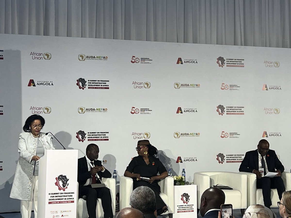 nardosbthomas's tweet photo. Africa’s corridors are the arteries of our prosperity, linking trade, energy, and people. At the #LuandaFinancingSummit, I underscored the need to align global & regional initiatives under one African plan to deliver sustainable, integrated, and inclusive corridors.
Through @NEPAD_Agency, we are translating Africa’s vision into bankable pipelines and co-financed partnerships. Under #PIDA-PAP II, we have identified 69 priority projects with an investment need of USD 161 billion. In collaboration with @AfDB_Group, @Africa50Infra, @Afreximbank, & @africa_finance, we are designing an Infrastructure Guarantee Platform to mobilise USD 10 billion in de-risked investments by 2030. Because sustainability must be the standard, AUDA-NEPAD has developed Green Corridor Standards, the PIDA Quality Label, and the Green Check Methodology, ensuring every project is climate-resilient, inclusive, and future-proof.
We must move from dialogue to coordination, from commitments to co-investment, and from plans to progress.
#Agenda2063 #Infrastructure #AfricaRising #PIDA #CorridorDevelopment