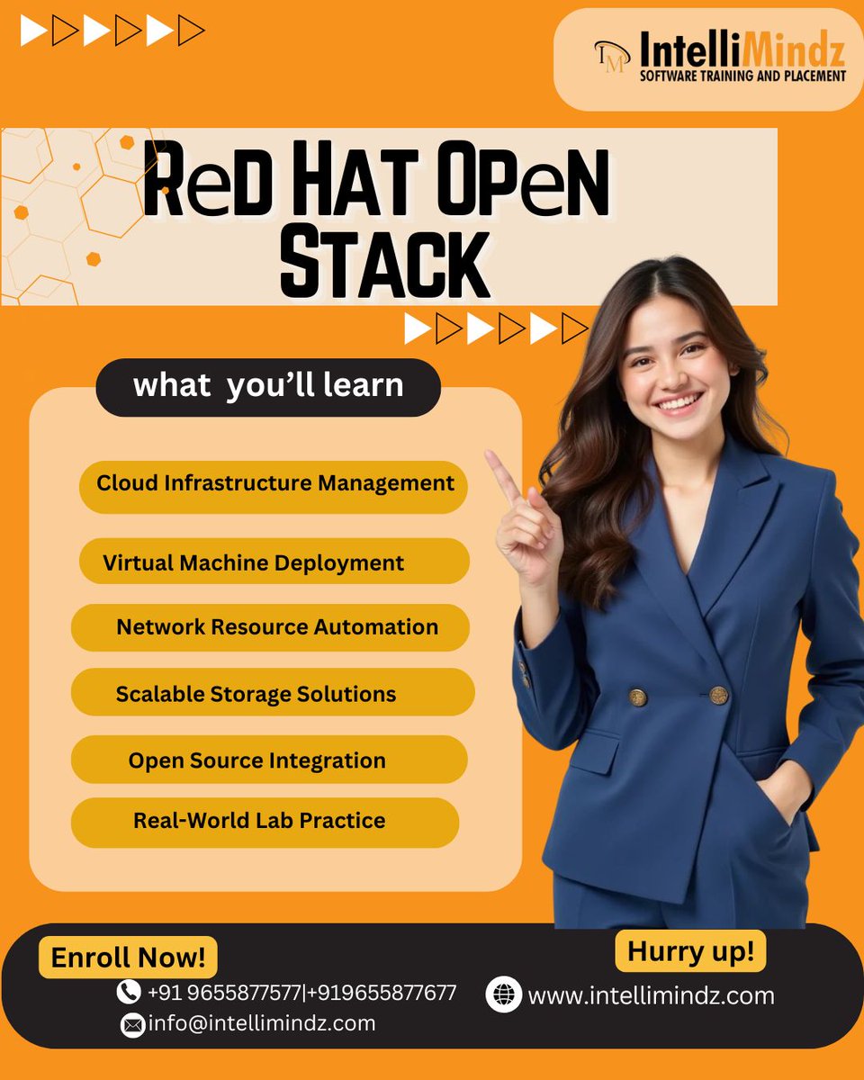 RojamaniI38048's tweet image. Master Red Hat OpenStack Today!
Build & Manage Private Clouds Like a Pro
📞 9655877577 | 📩 info@intellimindz.com
🌍 intellimindz.com
#RedHatOpenStack #OpenStackTraining #CloudComputing #IntelliMindz #RedHatTraining #CloudAdmin #ITCoursesChennai #CareerGrowth