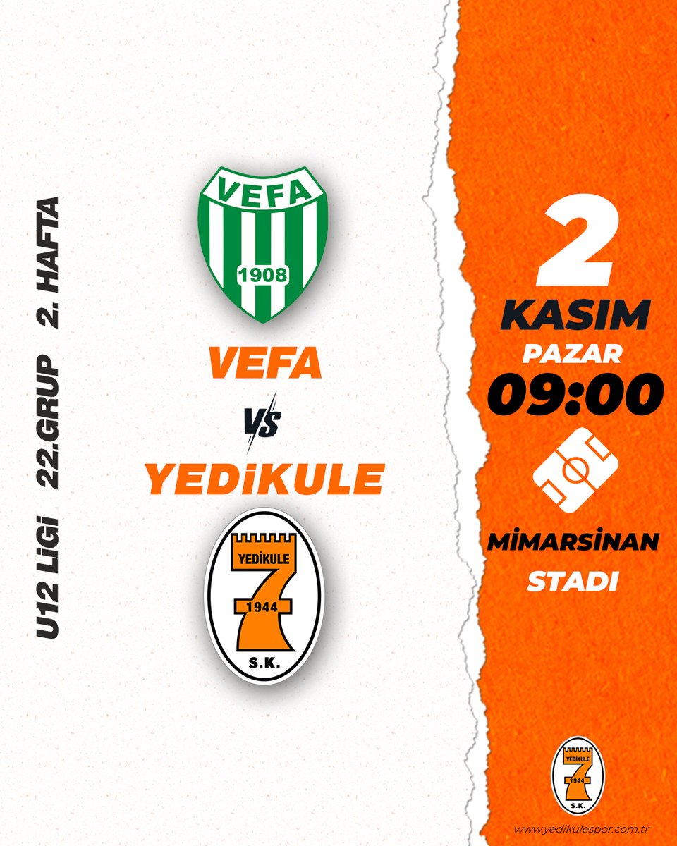 İlk haftasını bay geçirdiğimiz U12 liginin ikinci hafta mücadelesinde 2 Kasım Pazar günü, Mimarsinan stadında Vefa ile karşılaşacağız.
Takımımıza başarılar diliyoruz. 🟠⚪