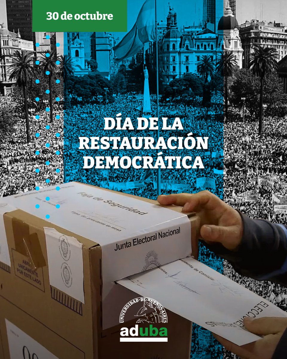 DÍA DE LA RESTAURACIÓN DE LA DEMOCRACIA

El 30 de octubre de 1983 las argentinas y los argentinos volvimos a votar en Democracia, en una histórica elección que nos devolvió el derecho fundamental de elegir a nuestros representantes.