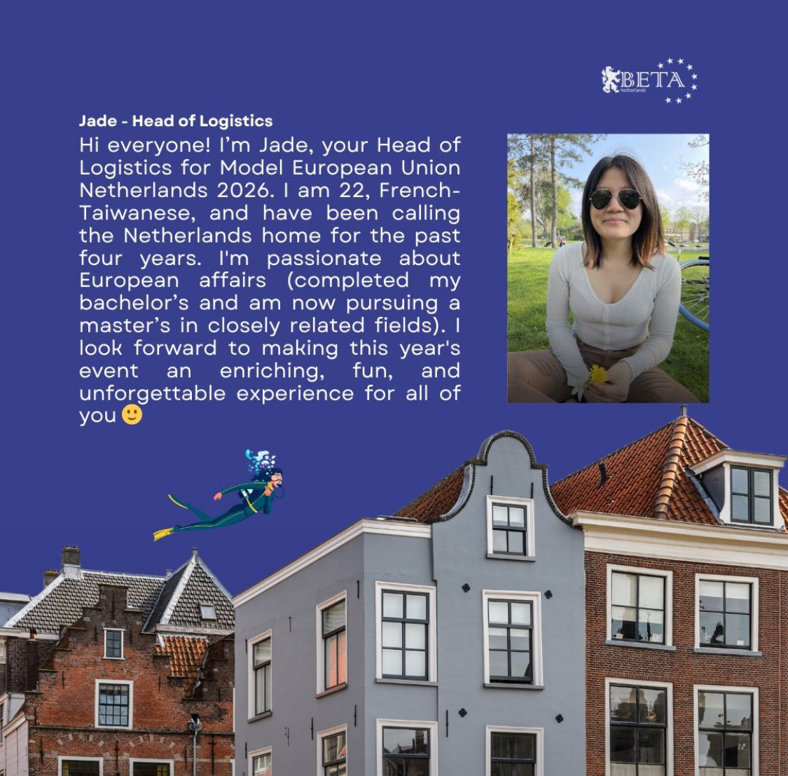 meu_netherlands's tweet photo. ⚙️✨ Meet the MEUNL 26 Logistics Team!

Daphine: She is 23 years old and she’s lived in five countries across three continents! 🌍

Jade: She’s a certified scuba diver and got her license while in Thailand! 🌊

Agata: Since 2016, she has to visit at least one new country per year https://t.co/xIULanqQf8