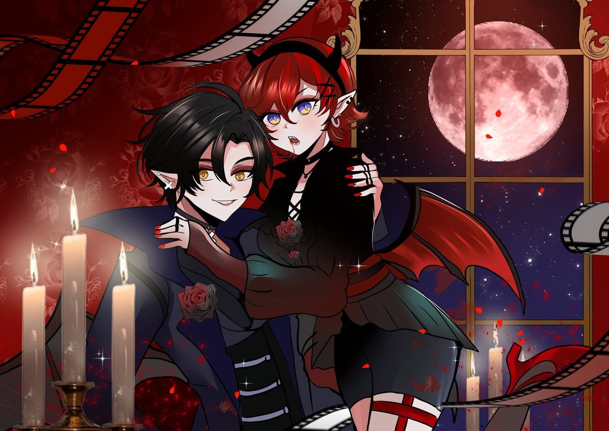 #Haluween2025
"Oh, sorry for interrupting you guys, 
wait a minute, isn't it Halloween? 
Okay, just interrupt and let us suck your blood, 
just kidding^^"

❤‍🩹💁‍♀️🦇🧛‍♀️🧛‍♂️-------
#kyoharu #zzzoc #zzzyume #ocxcanon