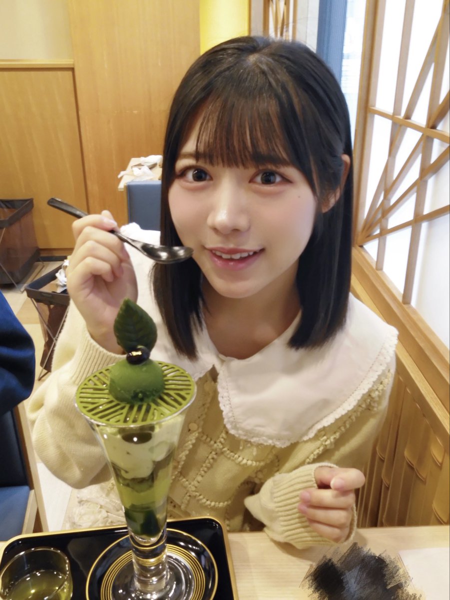 onishi_aoi's tweet image. 京都で抹茶パフェたべたよ🍵♪