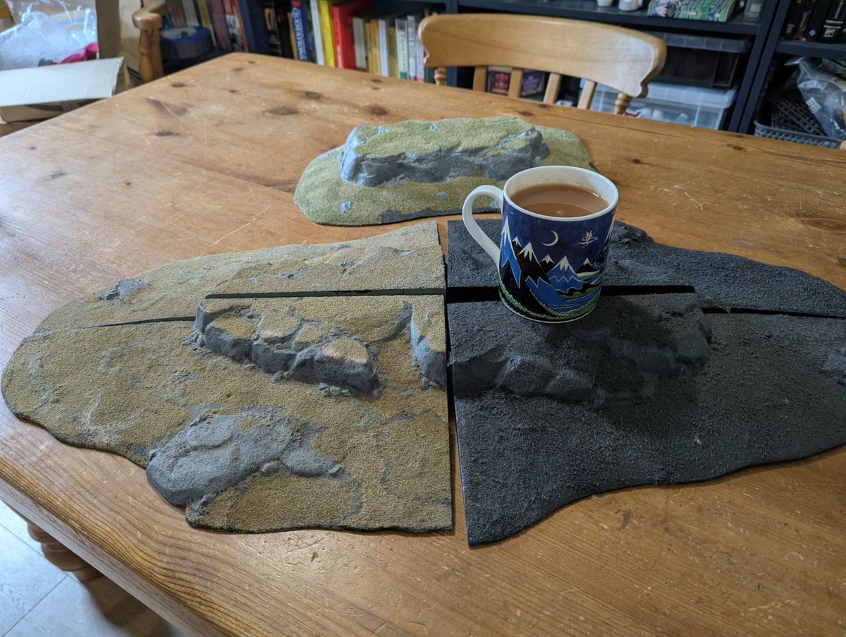StridingEdgeGMs's tweet photo. Some eBay rescues ready to join the channel terrain library, classic citadel hills! They're in need of a bit of restoration, but they fit nicely straight on top of the Realm of Battle boards, who knew!? 😅 https://t.co/vLprNPebCT