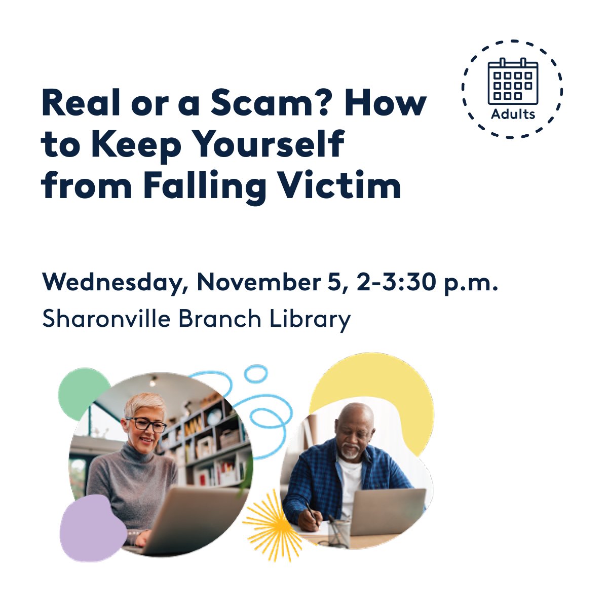 Worried about identity theft and the latest scams? Explore the variety of scams currently out there and discuss ways to protect your identity and methods to ensure you don’t become a victim. Registration encouraged --&gt; bit.ly/3Lb3OP7