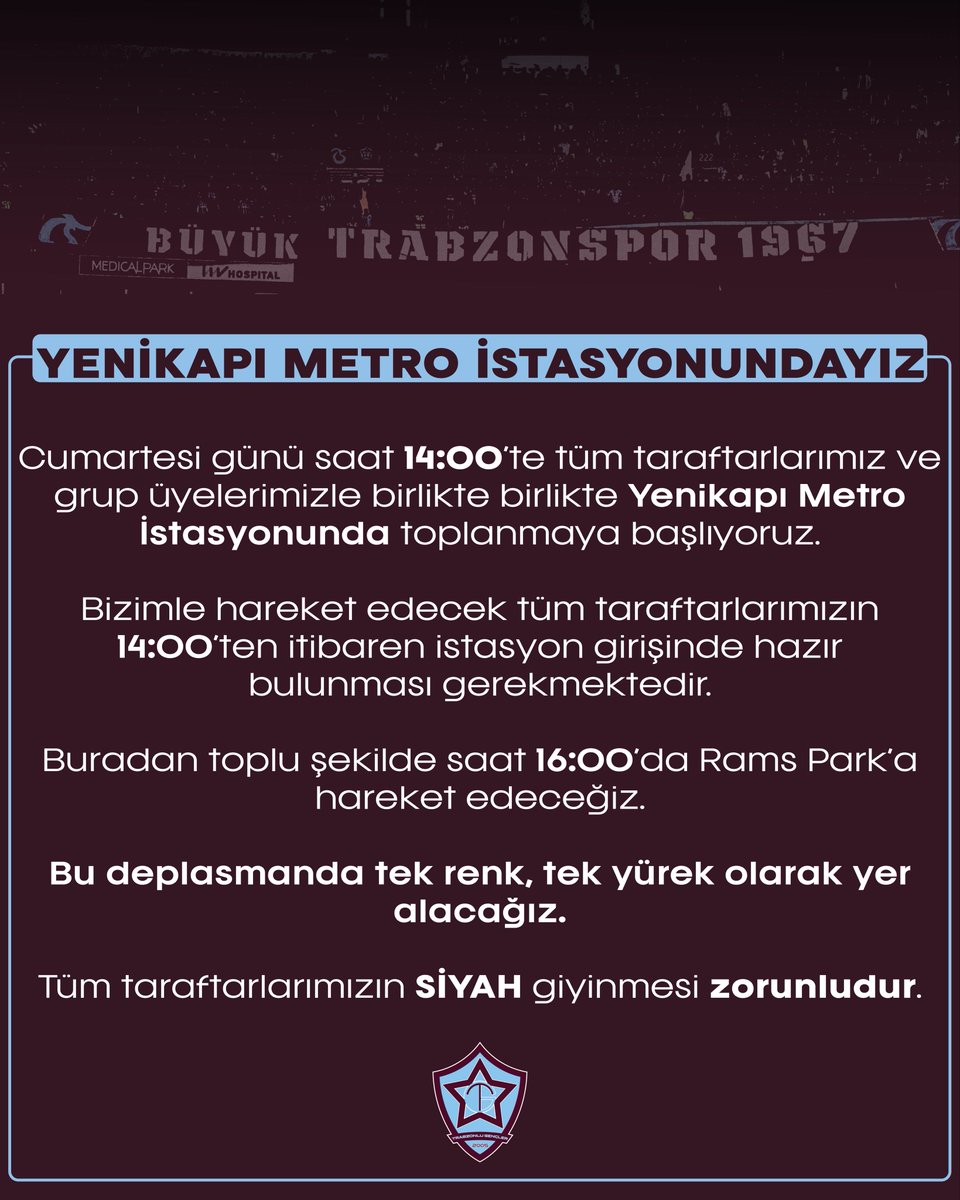 BÜYÜK TRABZONSPOR TARAFTARINA DUYURULUR!

#DeliceSever