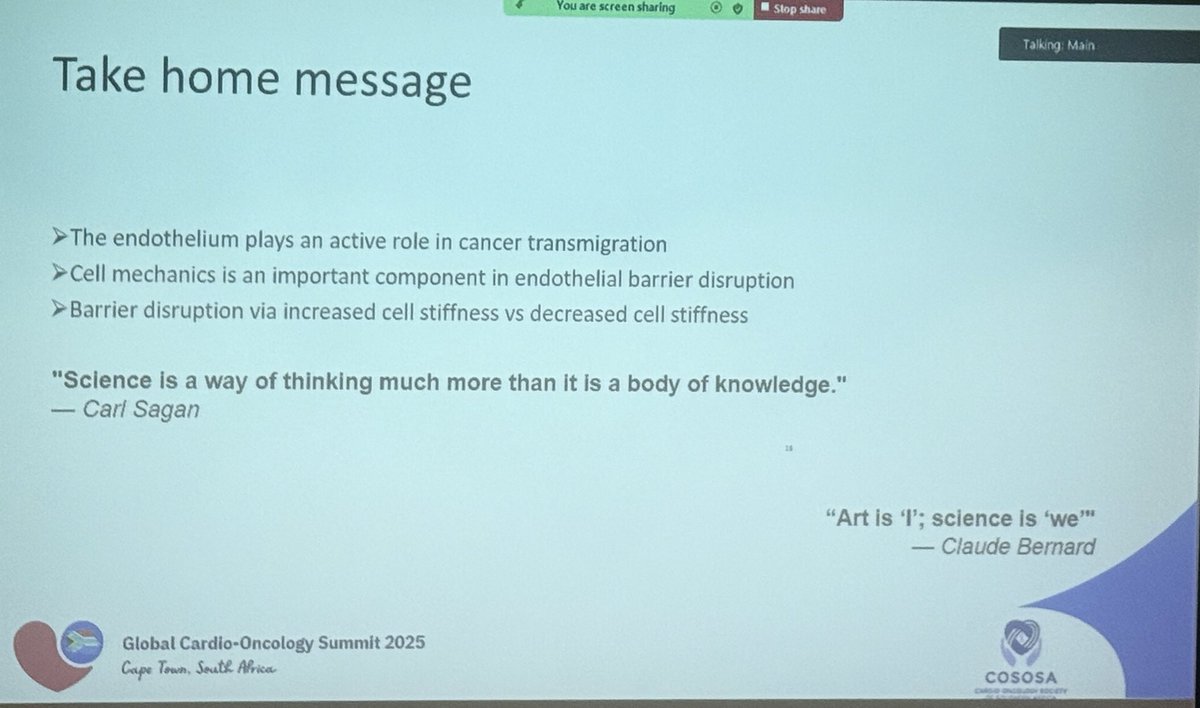 #GCOS25 Session 2: Novel insights in Cardio-Oncology.

- Treating cancer with a heartbeat
- Update on ferroptosis in cardio-oncology
- Disruption of endothelial cells dynamic with cancer

#GCOS25 #GCOS2025 #CardioOnc

<a href="/ICOSociety/">International Cardio-Oncology Society</a> 
<a href="/oncodaily/">OncoDaily</a>