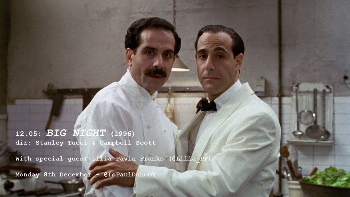 IsPaulDanoOK's tweet image. We&apos;re cooking up a storm (and not for the last time) with Episode 5 as we have a #BigNight (1996) from Tucci in director mode.

Joining us in the kitchen is returning guest @Lilia_PF 

Served Monday 8th December

#houseoftucci #stanleytucci