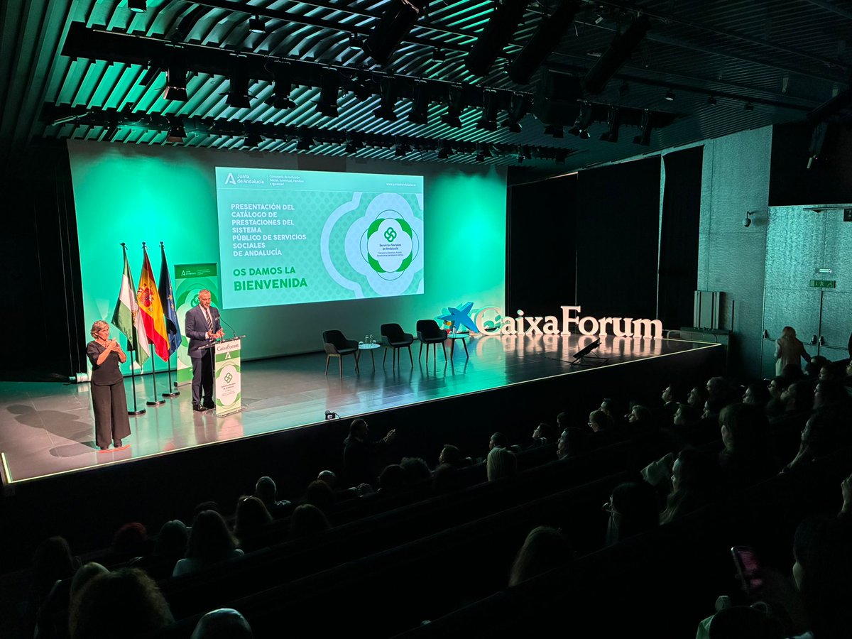Esta mañana nuestra Mesa ha participado de la presentación del Catálogo de Prestaciones del Sistema Público de Servicios Sociales de Andalucía, en el acto organizado por la Consejería de <a href="/IgualdadAND/">Inclusión Social, Juventud, Familias e Igualdad</a>, celebrado en <a href="/CaixaForum/">CaixaForum</a> de Sevilla.
