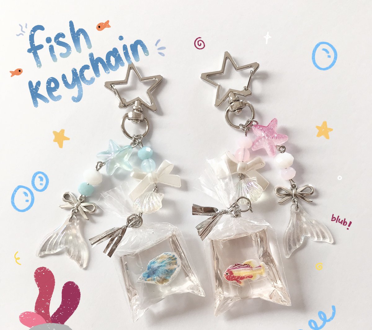 stuffsite's tweet photo. sells ~ interest check 𓆝 ⋆｡𖦹°‧🫧
aku lagi open po untuk fish keychain ini. Ada 15 macam ikan, harganya 20k. drop @ jika tertarik!🫶🏻 https://t.co/hVxwyyQJye