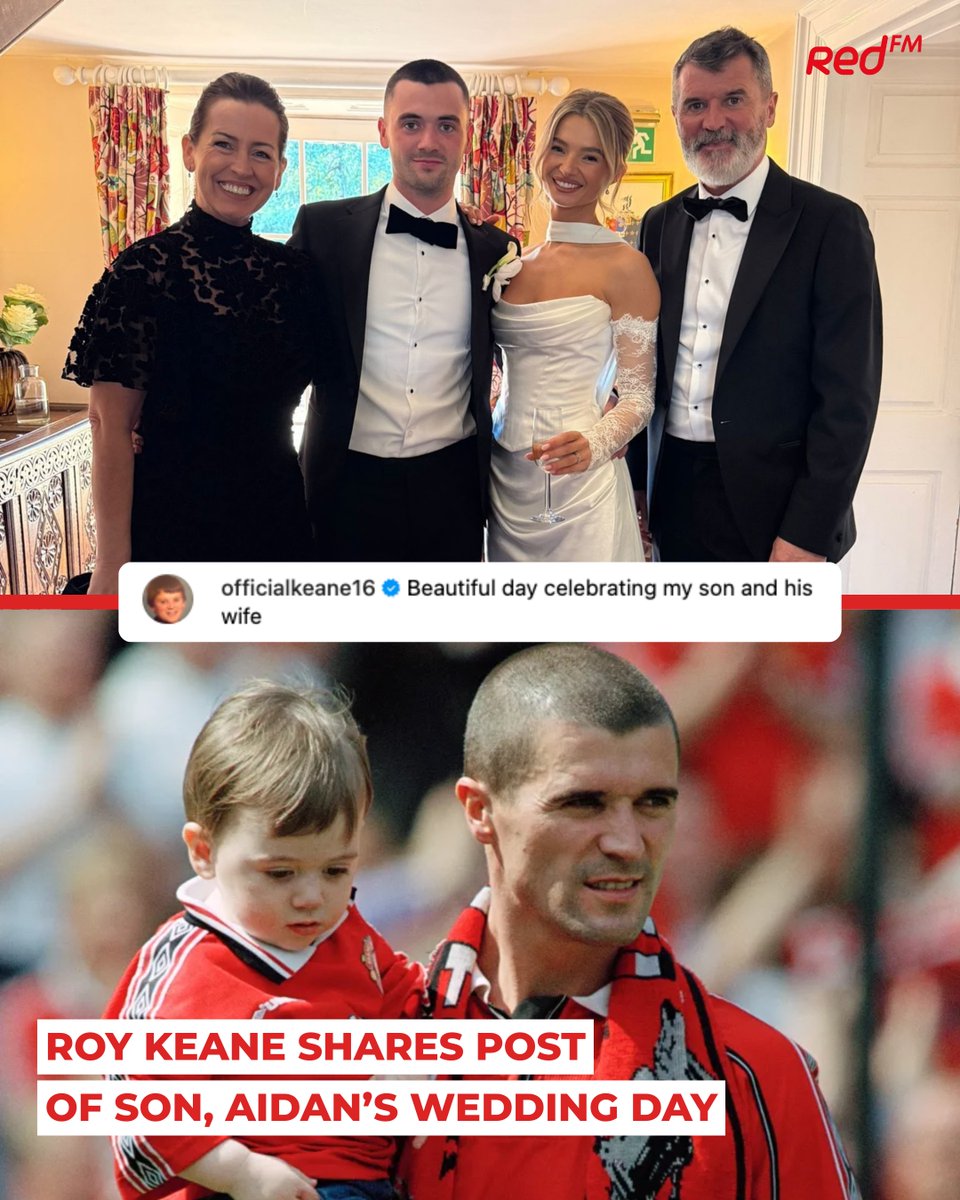 CorksRedFM's tweet image. How it started vs how it&apos;s going 🙌

Roy Keane has shared photos of his son Aidan&apos;s wedding day 💍❤️