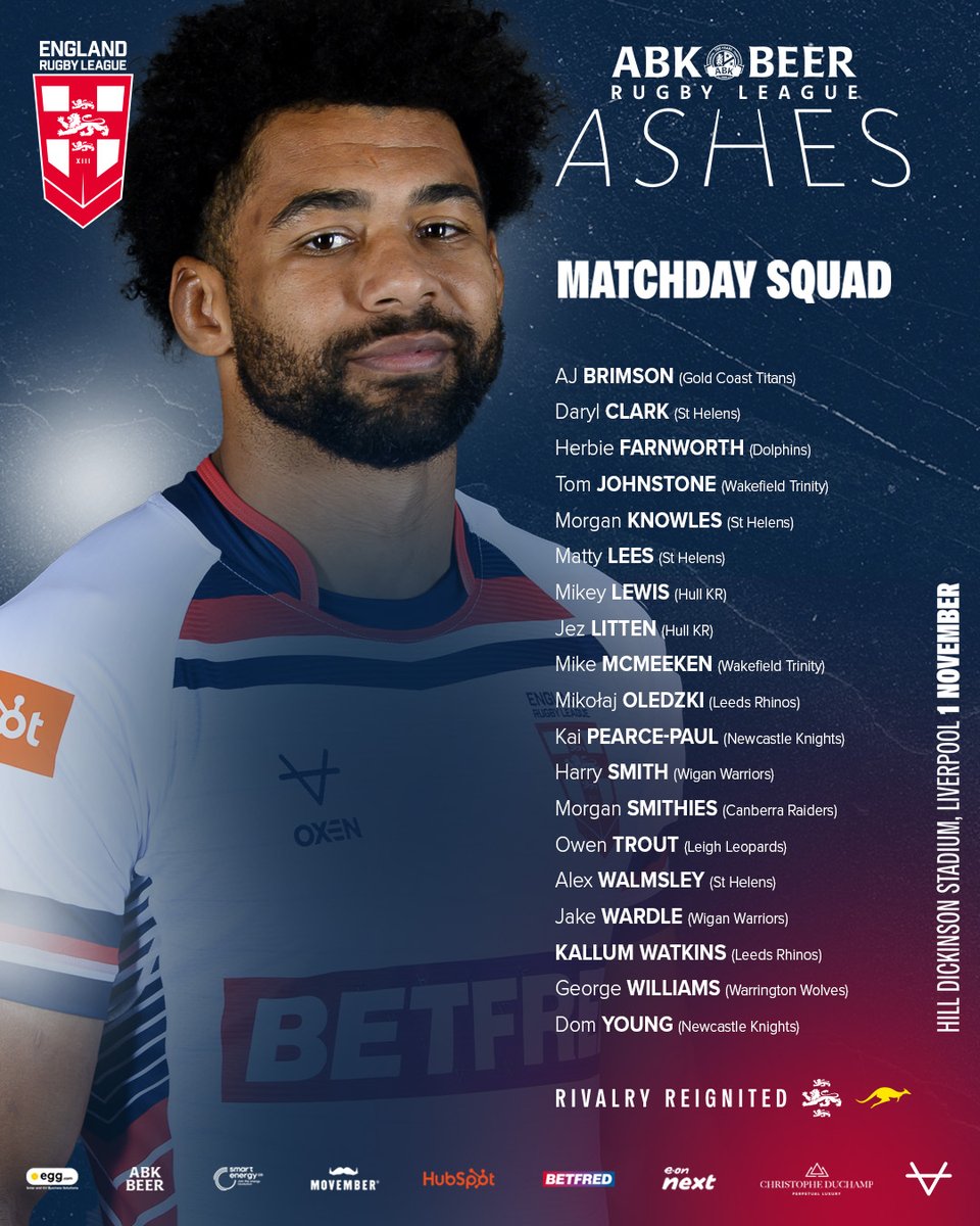 🏴󠁧󠁢󠁥󠁮󠁧󠁿 Oledzki and Watkins named in <a href="/England_RL/">England Rugby League</a> squad for Saturday's <a href="/ABKbeer/">ABKbeer</a> Ashes fixture against the <a href="/Kangaroos/">Kia Kangaroos</a>!

More: tinyurl.com/5uhcfp96