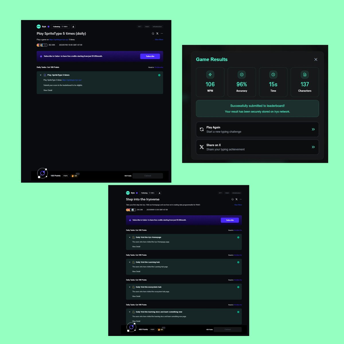 ramsprt (Ø,G)🧙.ink | HUDL (@rams_pratama) on Twitter photo Day 40 Still Consistent : Complete Daily Galxe <a href="/irys_xyz/">Irys (✧ᴗ✧)</a>
task Spritetype + Step into the Irysverse
Stay Hirys (✧ᴗ✧)
x.com/rams_pratama/s… Day 40 Still Consistent : Complete Daily Galxe <a href="/irys_xyz/">Irys (✧ᴗ✧)</a>
task Spritetype + Step into the Irysverse
Stay Hirys (✧ᴗ✧)
x.com/rams_pratama/s…