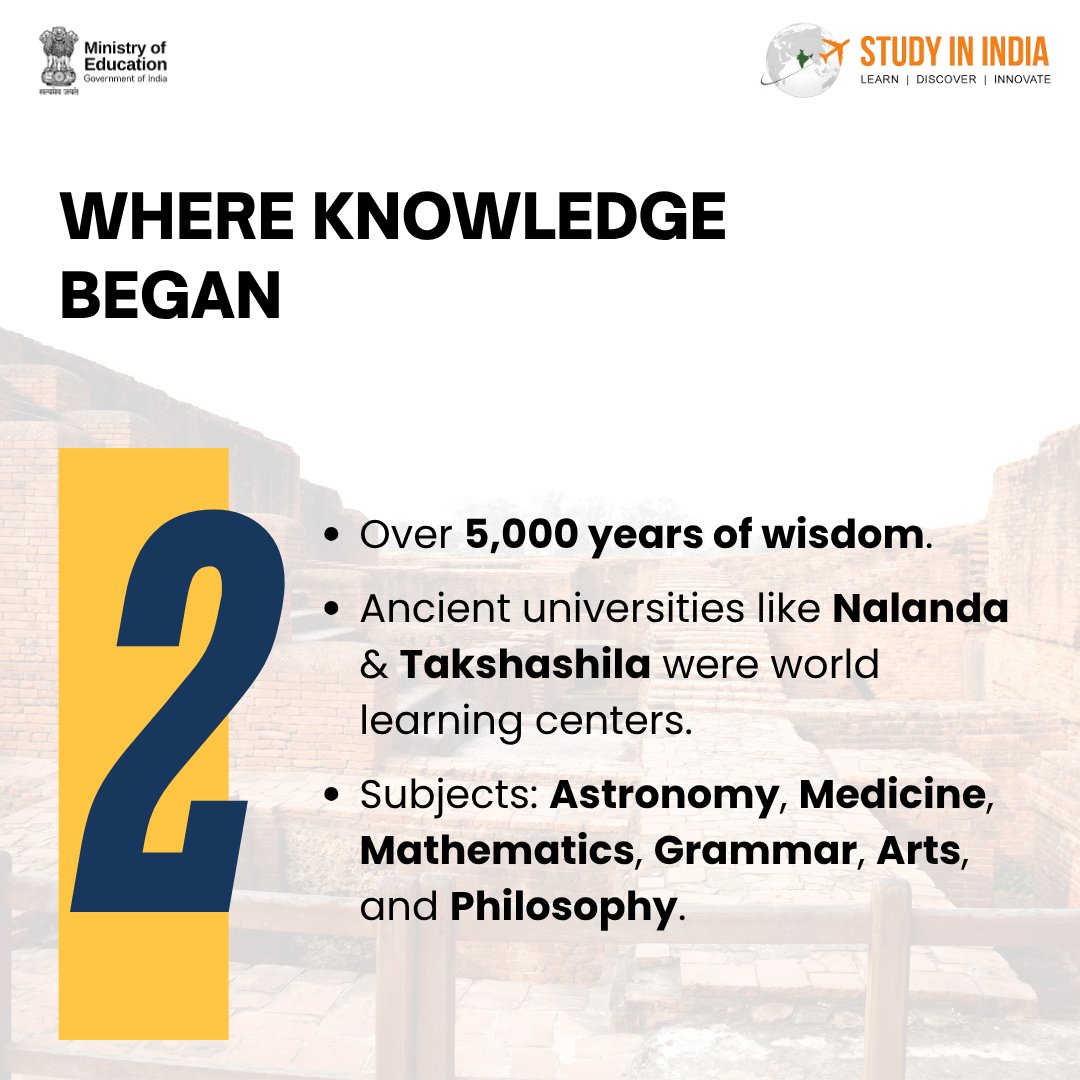 StudyInIndiaGov's tweet image. From the rhythm of Sanskrit verses to the logic of zero — India’s knowledge has inspired the world for 5,000+ years.

Discover the Indian Knowledge System (IKS) — where ancient wisdom meets modern learning.

#StudyInIndia #IndianKnowledgeSystem #NEP2020 @EduMinOfIndia @IKS_Media
