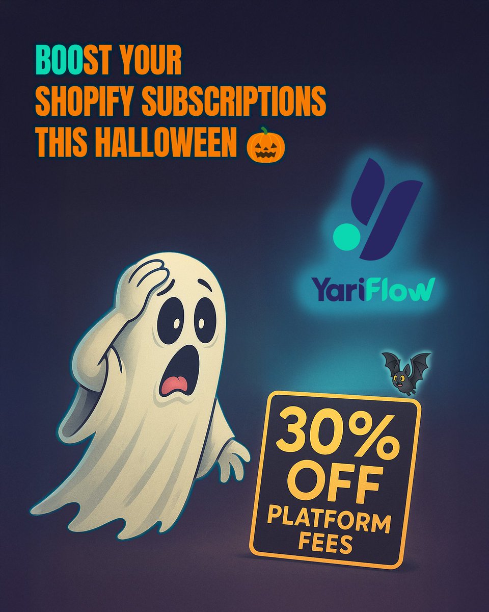 TheYariFlow's tweet image. No tricks. Just treats for your business.
🎁 Save 30% on platform fees and boost your Shopify subscriptions with Yari Flow!

#YariFlow #Shopify #HalloweenDeal #Ecommerce