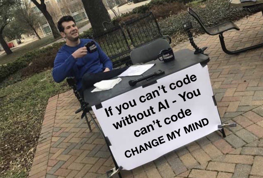 IsraelDcoder's tweet image. My take: if you can't code without AI, you can't change my mind. 
#buildinpublic