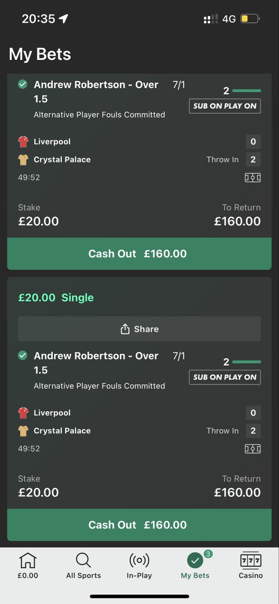 Why bet365 offer these silly odds on Robertson every week is beyond me but I’ll take it! That’s two weeks in a row now!