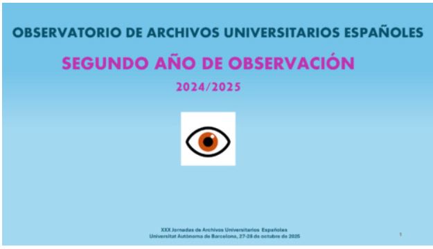 Hemos presentado los resultados del trabajo realizado este año en las #xxxjornadascau y la  ICA/SUV 2025 Annual International Conference, organizadas por <a href="/CAUCrue/">Comunicación CAU/Crue</a> #ica_SUV  y la <a href="/UABBarcelona/">Universitat Autònoma de Barcelona</a> Se pueden consultar en nuestro repositorio observandoarchivos.omeka.net